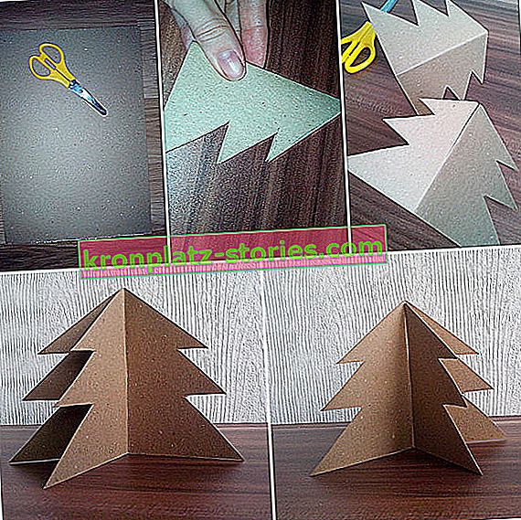прості різдвяні прикраси з паперу - ялинка з картону